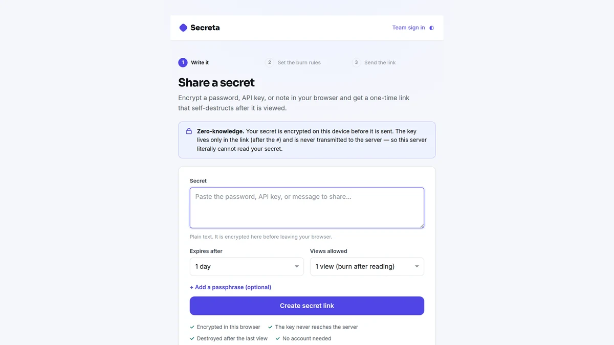 Secreta screenshot 1 of 5