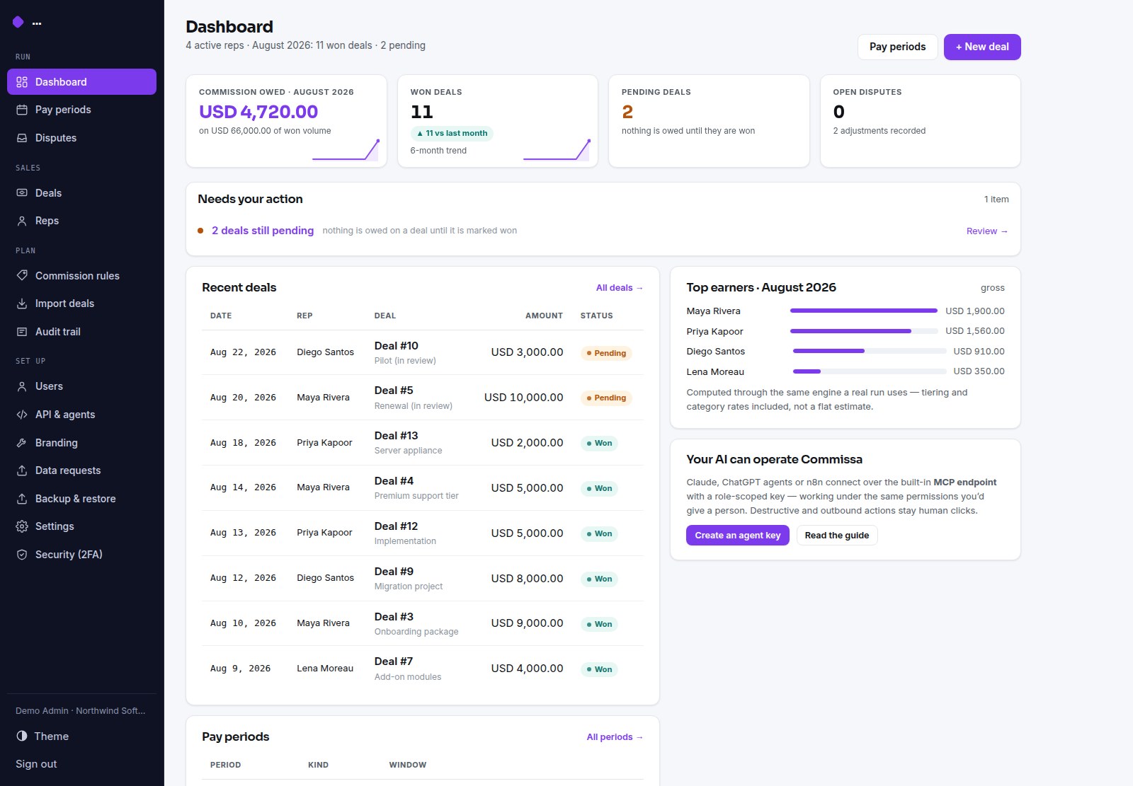 Commissa — Sales-Commission Calculator