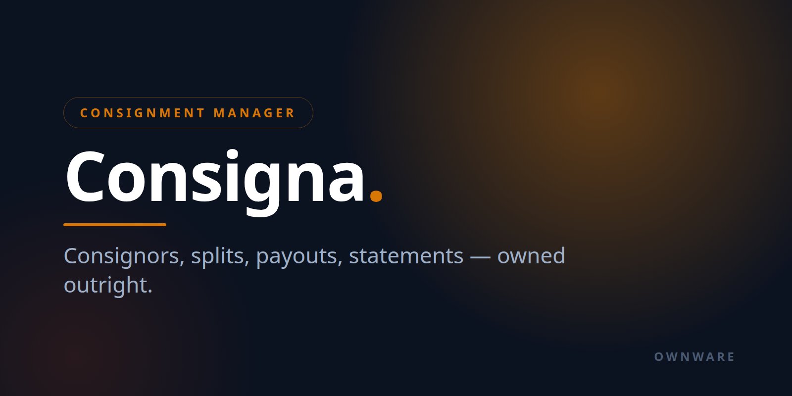 Consigna — Self-Hosted Consignment & Resale-Shop Manager preview