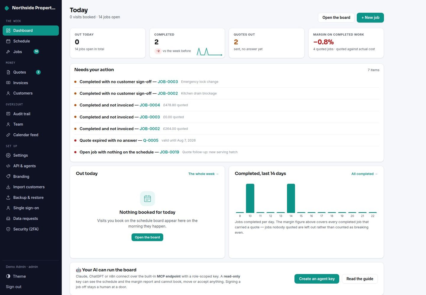 Jobora — Self-Hosted Job Management: Quotes, Scheduling, Job Costing screenshot 2
