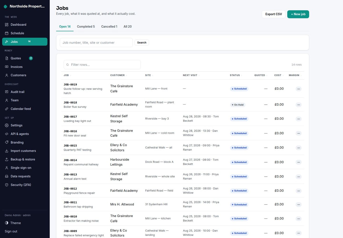 Jobora — Self-Hosted Job Management: Quotes, Scheduling, Job Costing screenshot 4