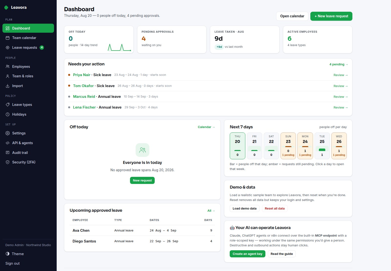 Leavora — Staff Leave & PTO Tracker