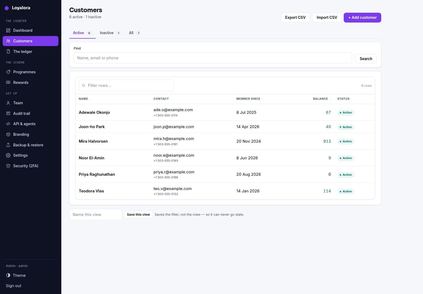 Loyalora — Self-Hosted Loyalty & Rewards Register: Points, Rewards, Redemptions screenshot 3