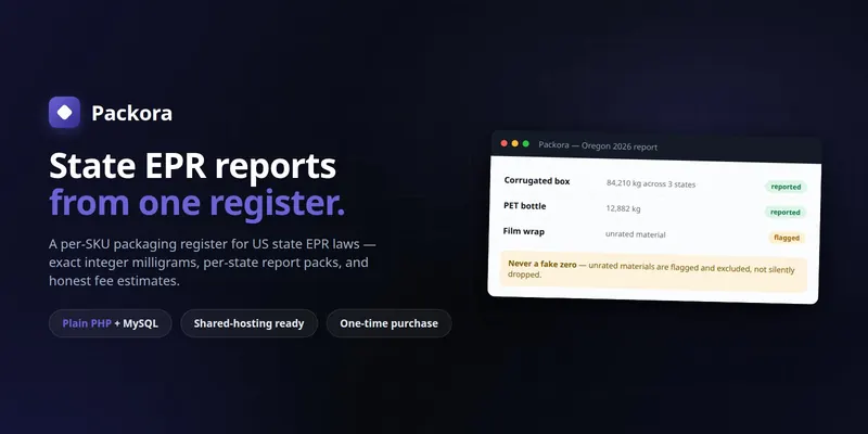 Packora — EPR Packaging Producer Register & Report Builder preview