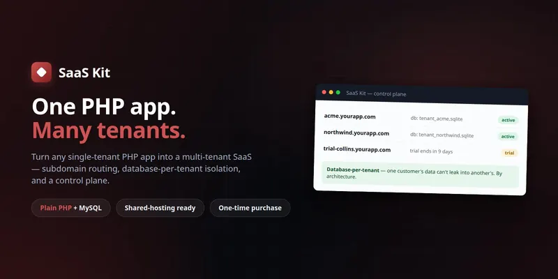 SaaS Kit — Multi-Tenant Control Plane for PHP Apps preview