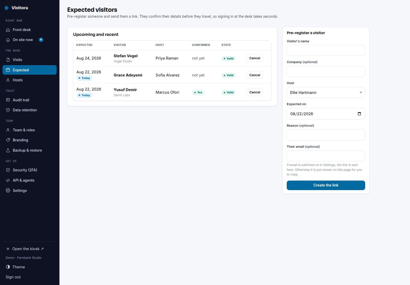 Visitora — Self-Hosted Visitor Sign-In & Evacuation List screenshot 5