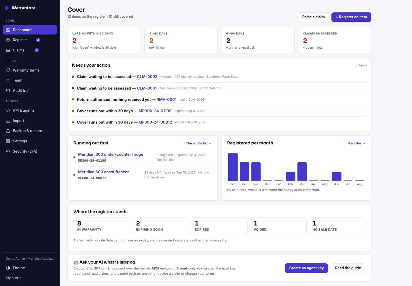 Warrantora — Self-Hosted Warranty & RMA Register: Expiry and Claims screenshot 2