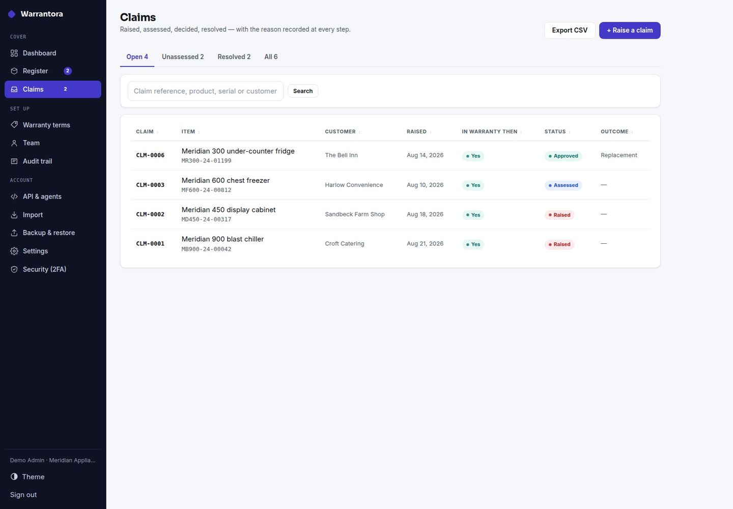 Warrantora — Self-Hosted Warranty & RMA Register: Expiry and Claims screenshot 4
